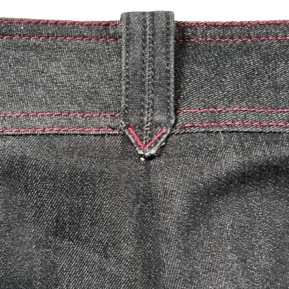 A Line Women's Stretch Straight Leg Black Denim Look Pants Lightweight Size 12 - Picture 9 of 12